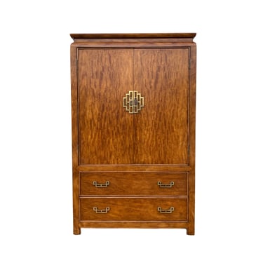 Vintage Burl Chinoiserie Armoire Dresser by Century Chin Hua - Asian Style Chest Hollywood Regency Oriental Wood Furniture 