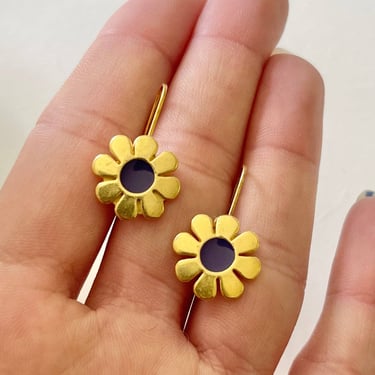 Vintage Purple Flower Earrings