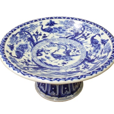 Chinese Blue White Round Porcelain Offer Display Plate cs2995E 