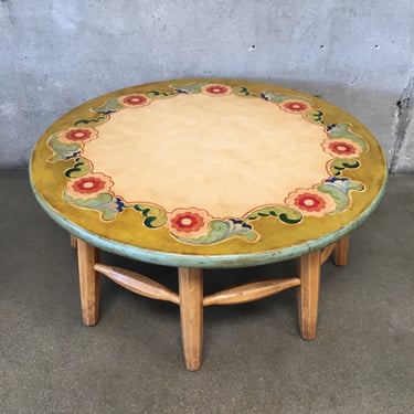 Monterey Furniture X-Large floral Painted Coffee Table