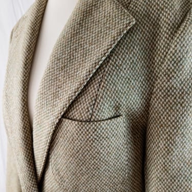 Finnbird 1970s Sage & Cream Tweed Wool Jacket - Finnish Vintage - Size S 