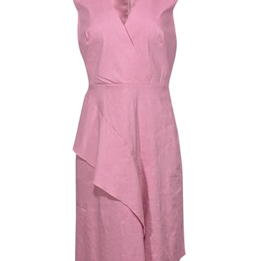 Elie Tahari - Blush Pink Asymmetrical Ruffled Fit &amp; Flare Dress Sz 6
