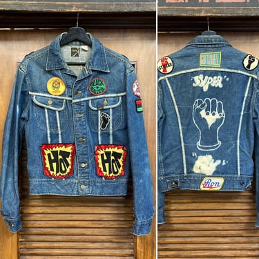 Vintage 1970’s Counterculture x Black Power “Lee” Denim Jacket, 70’s Jean Jacket, Vintage Trucker Jacket, Vintage Clothing 