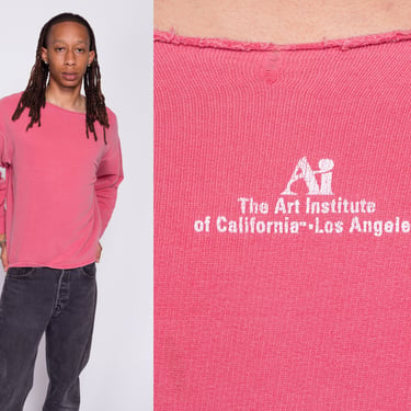 70s Art Institute Of California Sweatshirt - Men's Large Short, Women's XL | Vintage Dusty Pink Los Angeles Distressed College Sweatshirt 