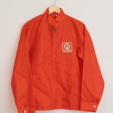 Vintage 1970s Mechanic's Work Jacket Safety Orange Men's Size Medium 