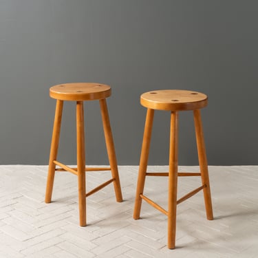 Pair of Studio Maple Counter Stools