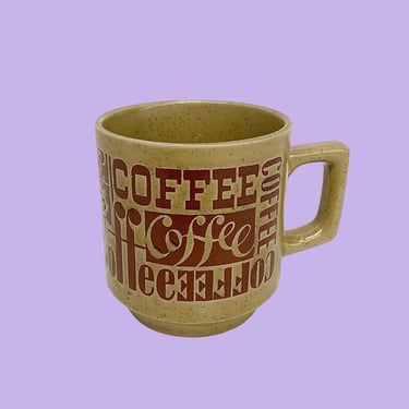 Vintage Coffee Mug Retro 1960s Mid Century Modern + Japanese + Stoneware + Tan + Brown + MCM Kitchen + Drinking + Cup of Joe + Made in Japan 