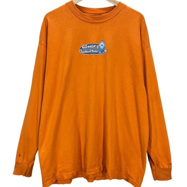 Vintage 90's World Industries Skateboards Orange Long Sleeve T-Shirt XL
