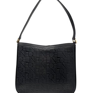 Celine Large Black Embossed Shoulder Bag