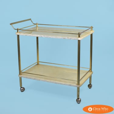 Shell and Brass Bar Cart