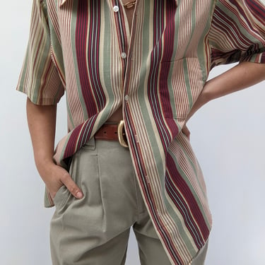 70s Vintage Multi-Color Striped Shirt