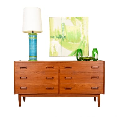 60” Danish Modern 6-Drawer Dresser in Teak