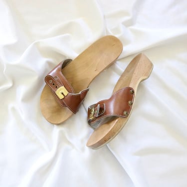 70 s dr scholl s wood clogs 7.5 8 Bumbleebuck Owyhee ID