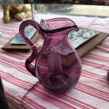 Amethyst art glass pitcher