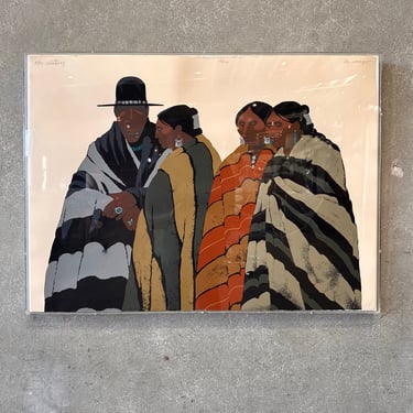 Native American Artist Louis De Mayo &quot;The Relatives&quot; Hand Signed  Serigrapgh