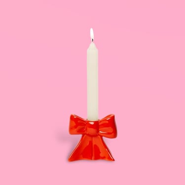 Red Bow Candle Holder - Small