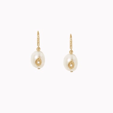 Charlie No. 1 Pearl Diamond Dangle Earrings