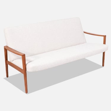Danish Modern Sculpted Teak Sofa