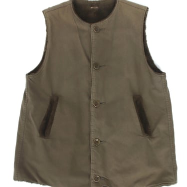 Kapital Canvas & Faux Shearling Vest