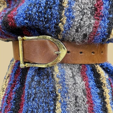 Vintage Gilles Herve Paris Western Belt, Grey Cowhide | A  display picture 2