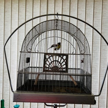 Mid Century Birdcage Crown GenyKage Art Deco Standing Hanging Cage 