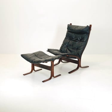 Mid century armchair “Siesta” and its ottoman by  Ingmar Relling, Westnofa Furniture, Norway 1960s 