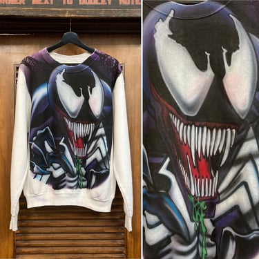 Vintage 1990’s Venom Marvel Artwork Sweatshirt, 90’s Spider-Man, Vintage Airbrush Sweatshirt, Vintage Marvel, Vintage Clothing 