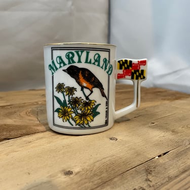 Mug Maryland Baltimore Oriole Travel Souvenir 1970s vintage Road Trip 