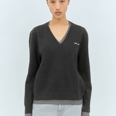 Miu Miu Women Logo Emboidery Sweater