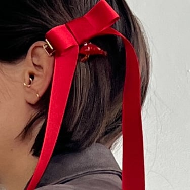 Charm Bow Clip - Red/Lobster
