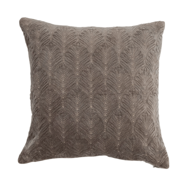 Cotton Velvet Embroidered Pillow w/ Gold Metallic Thread