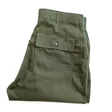 vintage army pants / 70s army pants / 1970s US Army OG 107 utility work pants 34 