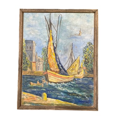 French Sailboat Painting