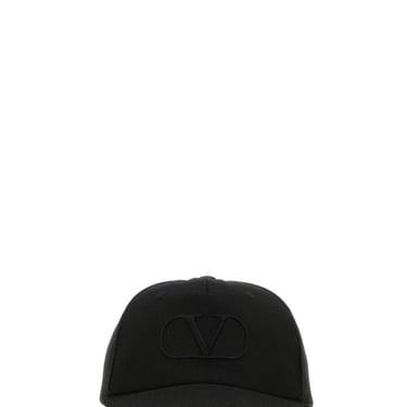 Valentino Garavani Man Black Wool Blend Baseball Cap