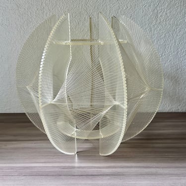 Vintage Paul Secon for Sompex Lucite Lamp Shade, 1960s modern art lucite and fishing line , German vintage hanging lamp 