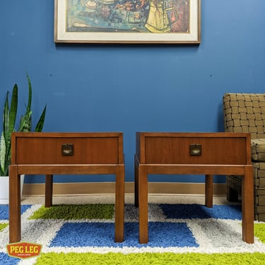 Pair of vintage walnut side tables