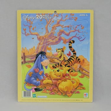 Disney Winnie-the-Pooh Puzzle - Tigger Eeyore Autumn - Hasbro Milton Bradley Frame Tray Puzzle - 20 Pieces - Vintage 2003 Disney Puzzle 