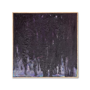 P. Stein 1977 Eggplant Purple and Lavender Square Abstract Color Field Painting 