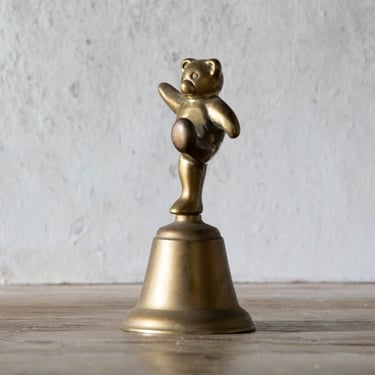 Vintage Brass Bear Bell, Brass Bear Figurine, Brass Bell 