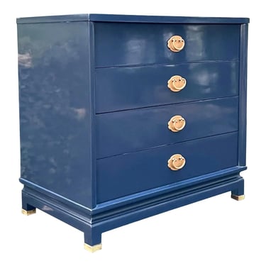 American of Martinsville 4 Drawer Bachelors Chest - Newly Lacquered in Hale Navy 