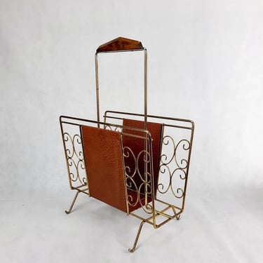 Magazine And Newspaper Rack, Magazine And Newspaper Holder, Mid Century Modem, Vintage Magazine Holder 