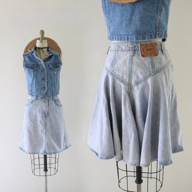 worrrn denim skirt with flared back - 28 