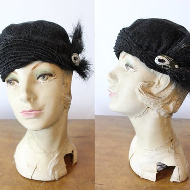 1920s LUREX ART DECO clip cloche hat | new fall 