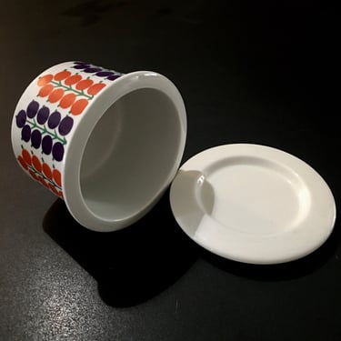 Vintage Mid Century Modern Arabia Finland Ceramic Covered Bowl 