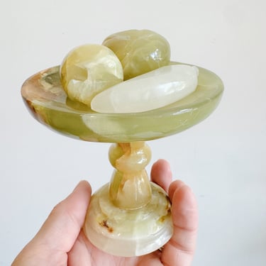 Tiny Marble Pedestal with Fruit