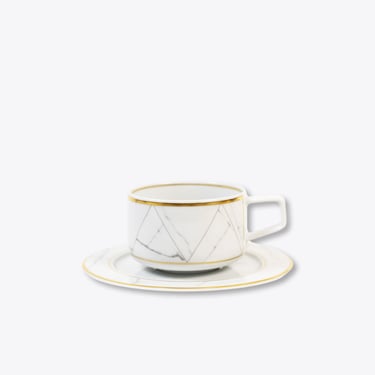 Modern Marble Coffee Cup + Saucer | Rent
