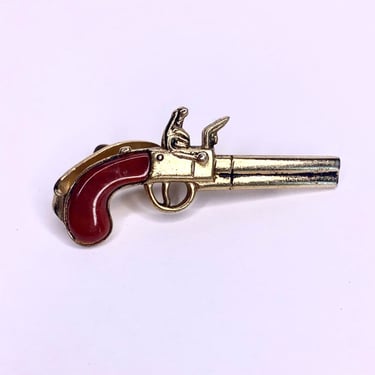 Vintage gold tone gun tie clip by Pioneer 