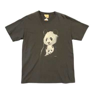 (L) 2007 Black The Mountain Pandas T-Shirt 031022 JF