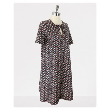 vintage 70's floral shift dress (Size: S)