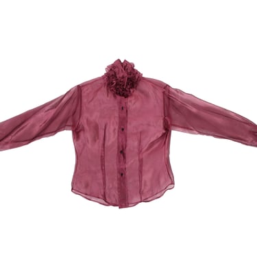 1990s Organza Ruffle Blouse